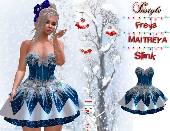 InStyle -Christmas Dress v2(Maitreya ,Slink ,Belleza.)-5-day promotion *Black Friday*