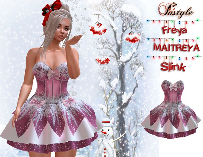 PROMO!!!up to 30InStyle -Christmas Dress v4(Maitreya ,Slink ,Belleza.)