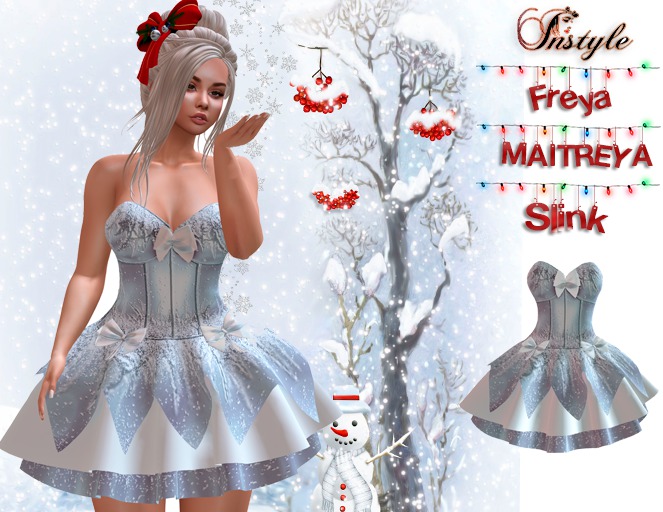 InStyle -Christmas Dress v5(Maitreya ,Slink ,Belleza.)- 5-day promotion *Black Friday*