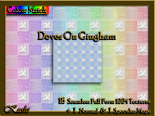 !Kushi! DovesOnGingham Textures -WearToUnpack