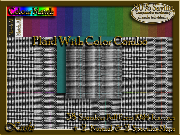 !Kushi! PlaidWithColorCOMBO Textures -WearToUnpack