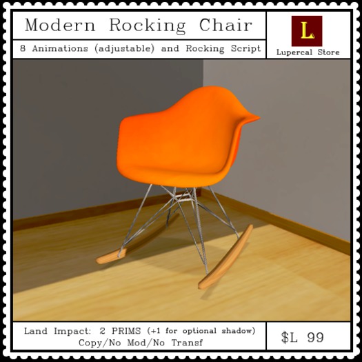 Lupercal Store - Modern Rocking Chair - Orange