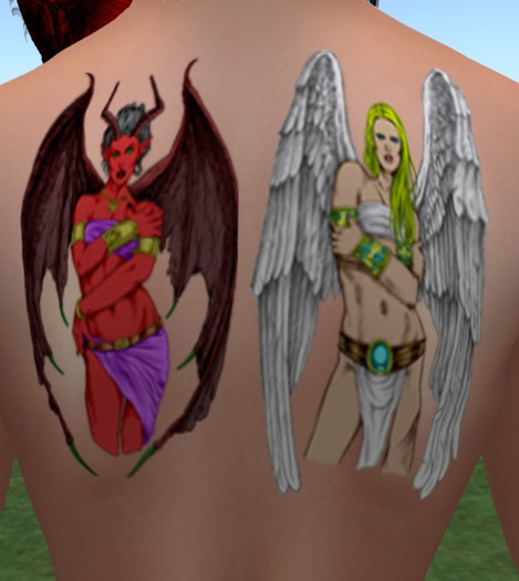 Demon vs Angel tattoo