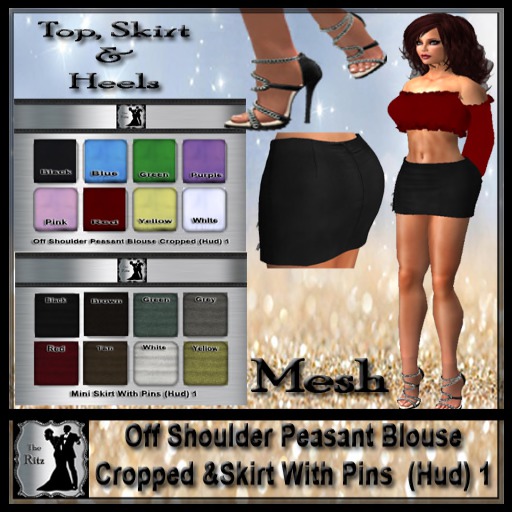 ! Mini Skirt With Pins & Peasant Blouse (Hud) 1