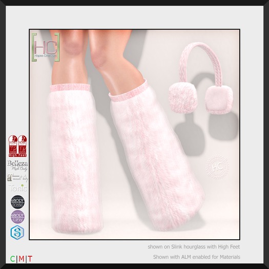 [HC] Ettie Blush Yeti Boots & Earmuffs for Slink, Belleza, Maitreya, eBody, Signature & Tonic