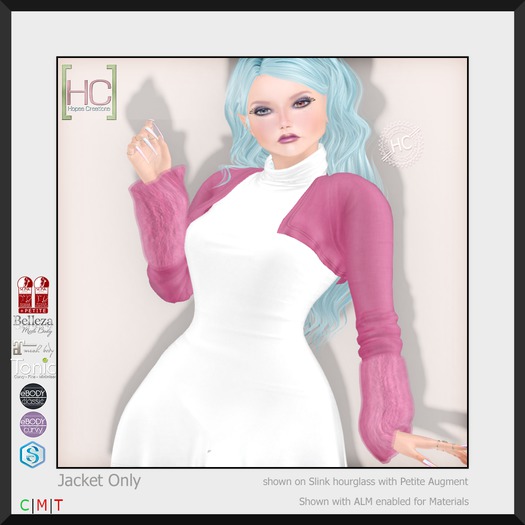 [HC] Ettie Pink Bolero Jacket for Slink (inc. Petite), Belleza, Maitreya, eBody, Signature & Tonic