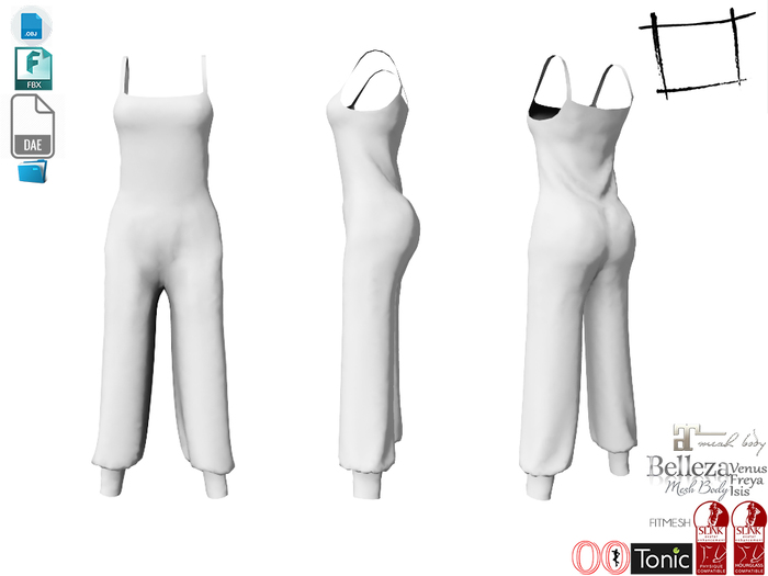 Dae Obj FBX For Cami Jumpsuit Slink, Maitreya, Ocacin Voluptuous, Belleza
