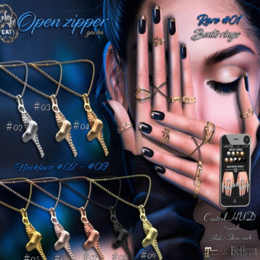 ... Spotcat ... Open zipper - Necklace #08