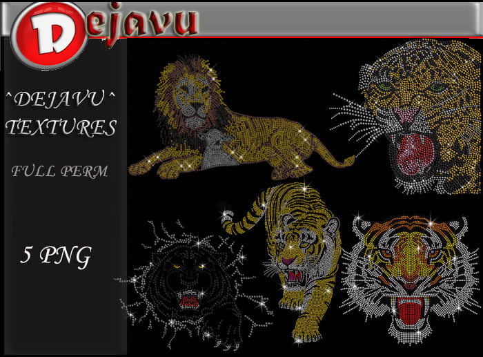 ^^Dejavu^ Full Perm Rhinestone  Lion  Png 01