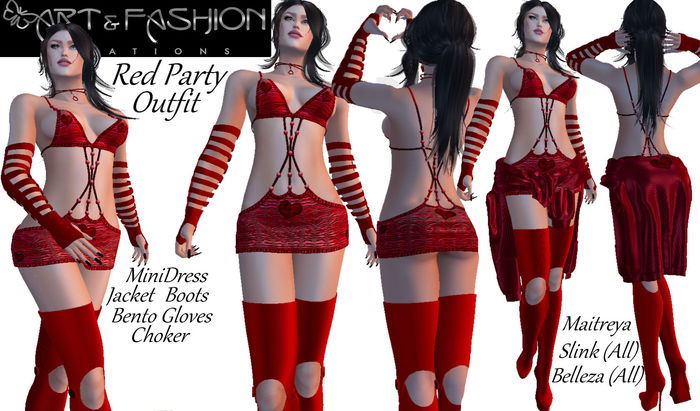 ART & FASHION - RED PARTY OUTFIT