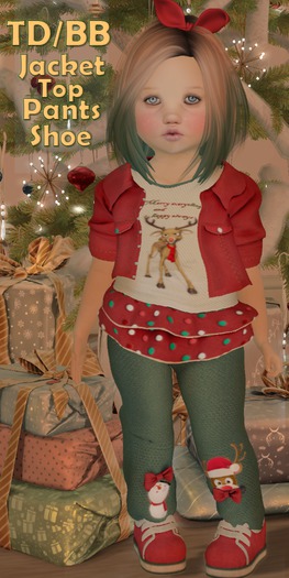 Ducky- Xmas Outfit BSBebe/ TD -Jacket/Top/Skirt/Pants/Shoe