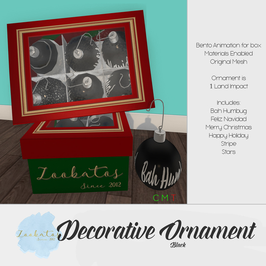 Zoobatos - Black Decorative Balls Box