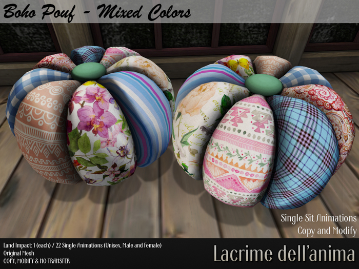 (LDA) Boho Pouf - Mixed BOX