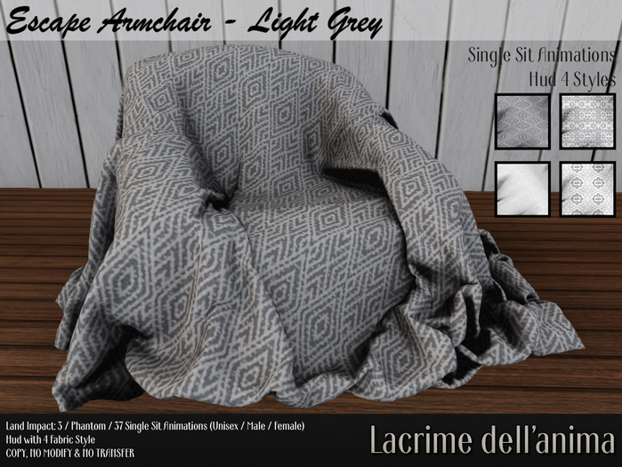 (BOX) Escape Armchair - Light Grey