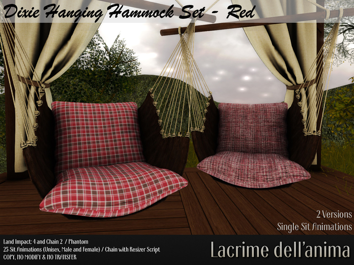(BOX) Dixie Hanging Hammock - Red