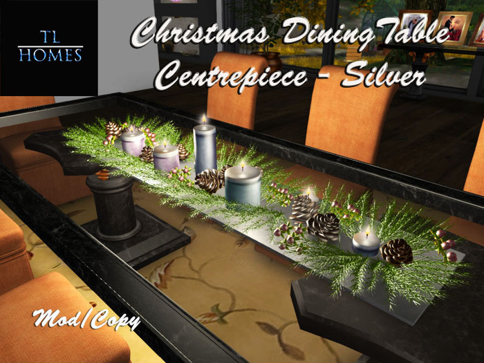 TLH Christmas Dining Table Centrepiece (silver) Boxed