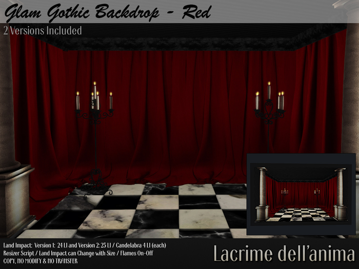 Glam Gothic Backdrop - Red