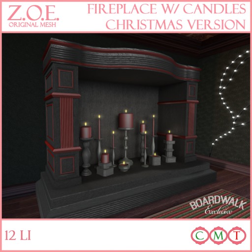 Z.O.E. Fireplace with Candles Christmas (Add)