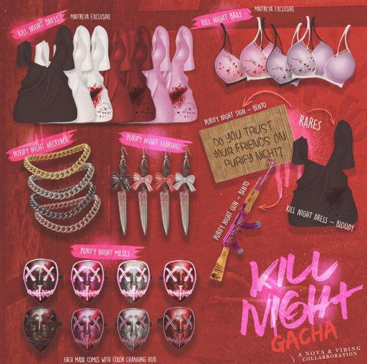 Nova/Vibing - Kill Bra - Bloody Pink-White