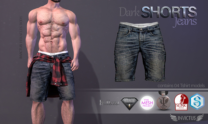 INVICTUS -Shorts jeans Dark