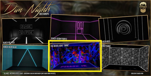 Black Light *RARE* - Dim Nights Backdrops - The Bearded Guy
