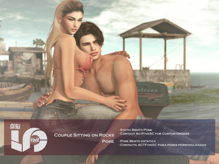 ACT5-413-Couple Sitting on Rocks Pose BOXED 