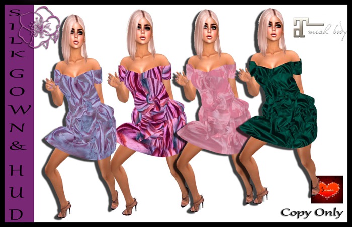 Silk fitmesh maitreya short gown