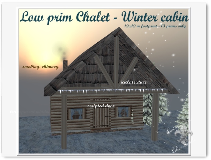 CHALET - WINTER CABIN 13 prims only