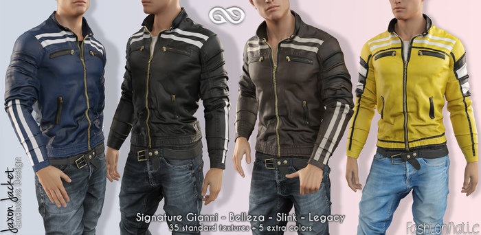 FashionNatic - Jaxon Jacket Fatpack Colors - Slink, Signature Gianni, Belleza - Jake, Legacy