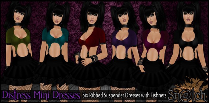 :::Sn@tch Distress Dress (Striped):::