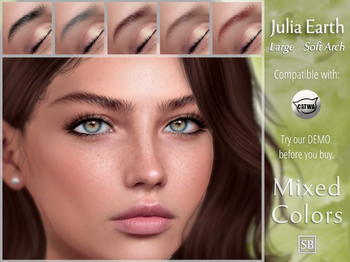 Eyebrows, Catwa: JuliaEarth.Large.SoftArch.MixedColors