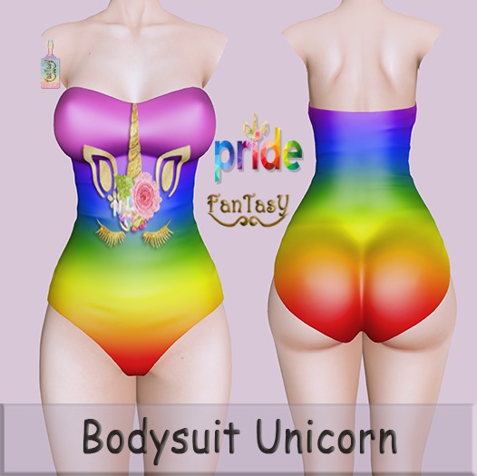 !FANTASY: Bodysuit Mara Unicorn Colors