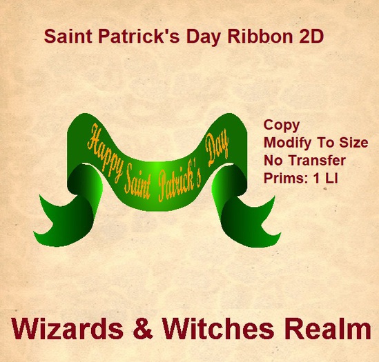 Saint Patrick's Day Ribbon 2D