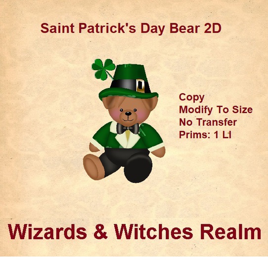 Saint Patrick's Day Bear 2D