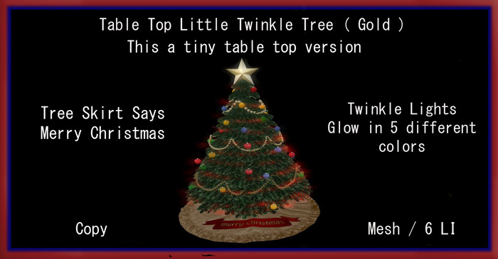 Table Top Little Twinkle Christmas Tree  ( Gold )