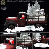 GD MESH WINTER TRUCK TRANSPORT TREES SANTA CLAUS