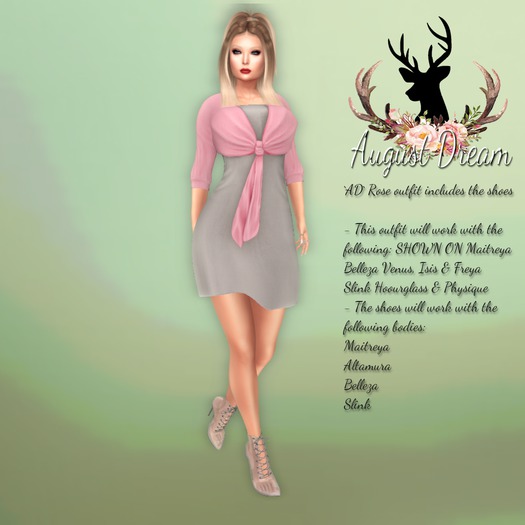 `*AD*` Rose - Pink & Heather Gray HUD - WEAR DONT REZ!