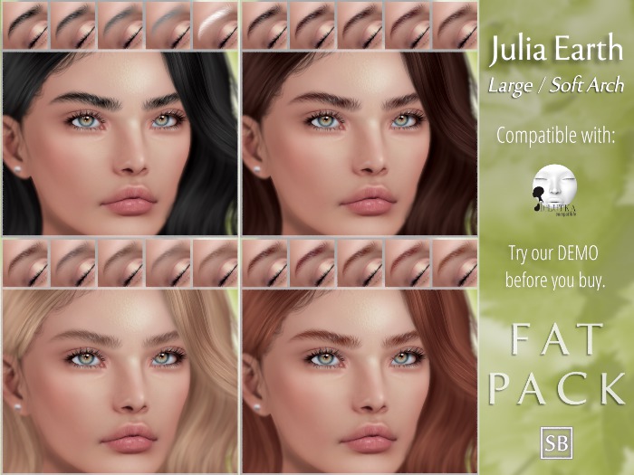 Eyebrows, Lelutka: JuliaEarth.Large.SoftArch:Fatpack