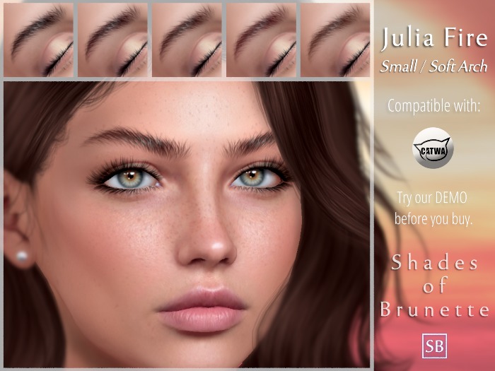 Eyebrows, Catwa: JuliaFire.Small.SoftArch.Brunette
