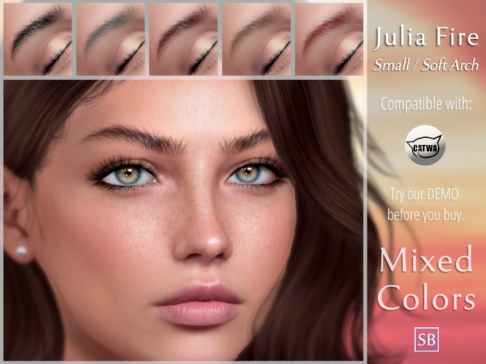 Eyebrows, Catwa: JuliaFire.Small.SoftArch.MixedColors