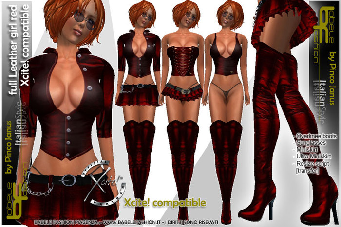 Babele Fashion Full Leather Girl Red