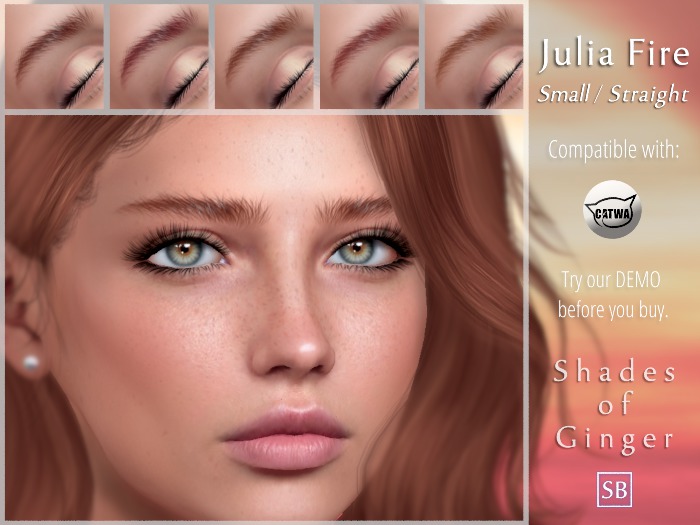 Eyebrows, Catwa: JuliaFire.Small.Straight.Ginger