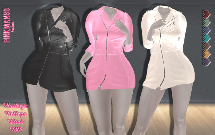 *Pink Mango* Bella Leather Dress FATPACK