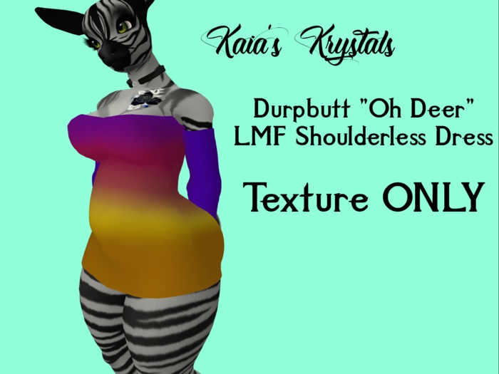 Sunset Texture LMF Oh Deer Shoulderless Dress