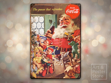 Vintage Christmas Santa Rusty Retro Metal Sign Ad Poster #01