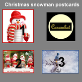 Christmas snowman postcards