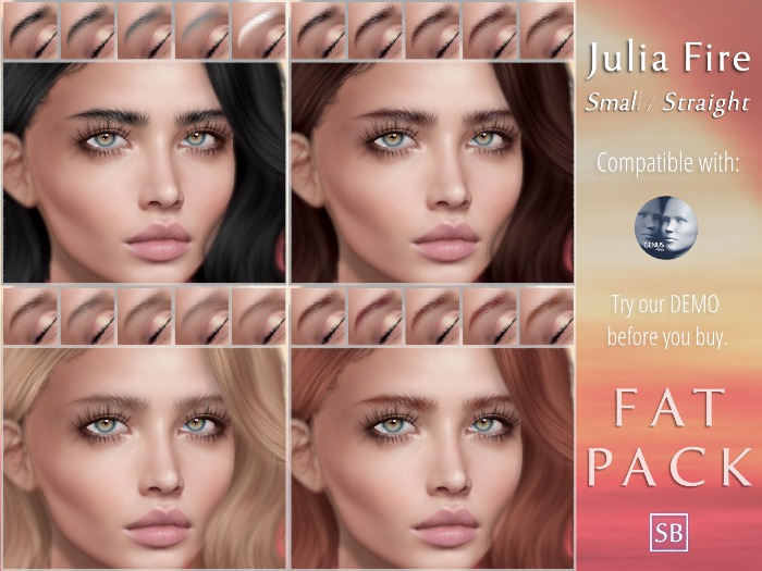 Eyebrows, Genus: JuliaFire.Small.Straight:Fatpack