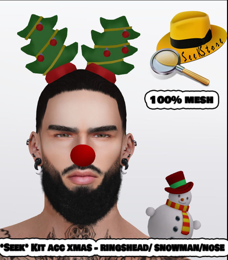 *Seek* Kit acc xmas - ringshead/ snowman/nose