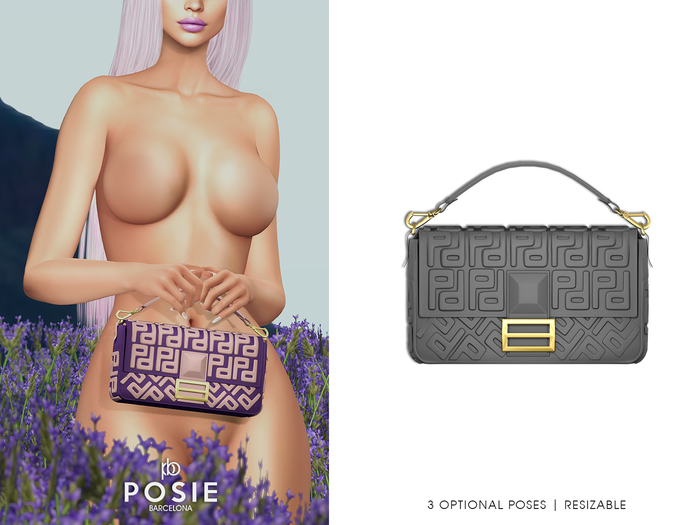 POSIE - Arlet Baguette Handbag .GRAY