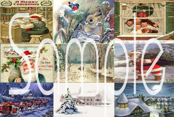 9 textures xmas cards retro full permission